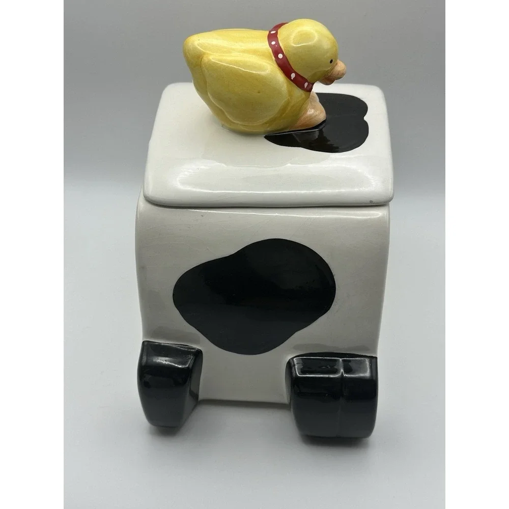 Vtg Coco Dowley Cow and Chicken Holstein Cookie Jar (Head and Middle Pieces)